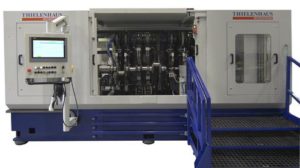 Horizontal belt finishing machine CrankStar from Thielenhaus Microfinish for machining truck crankshafts 